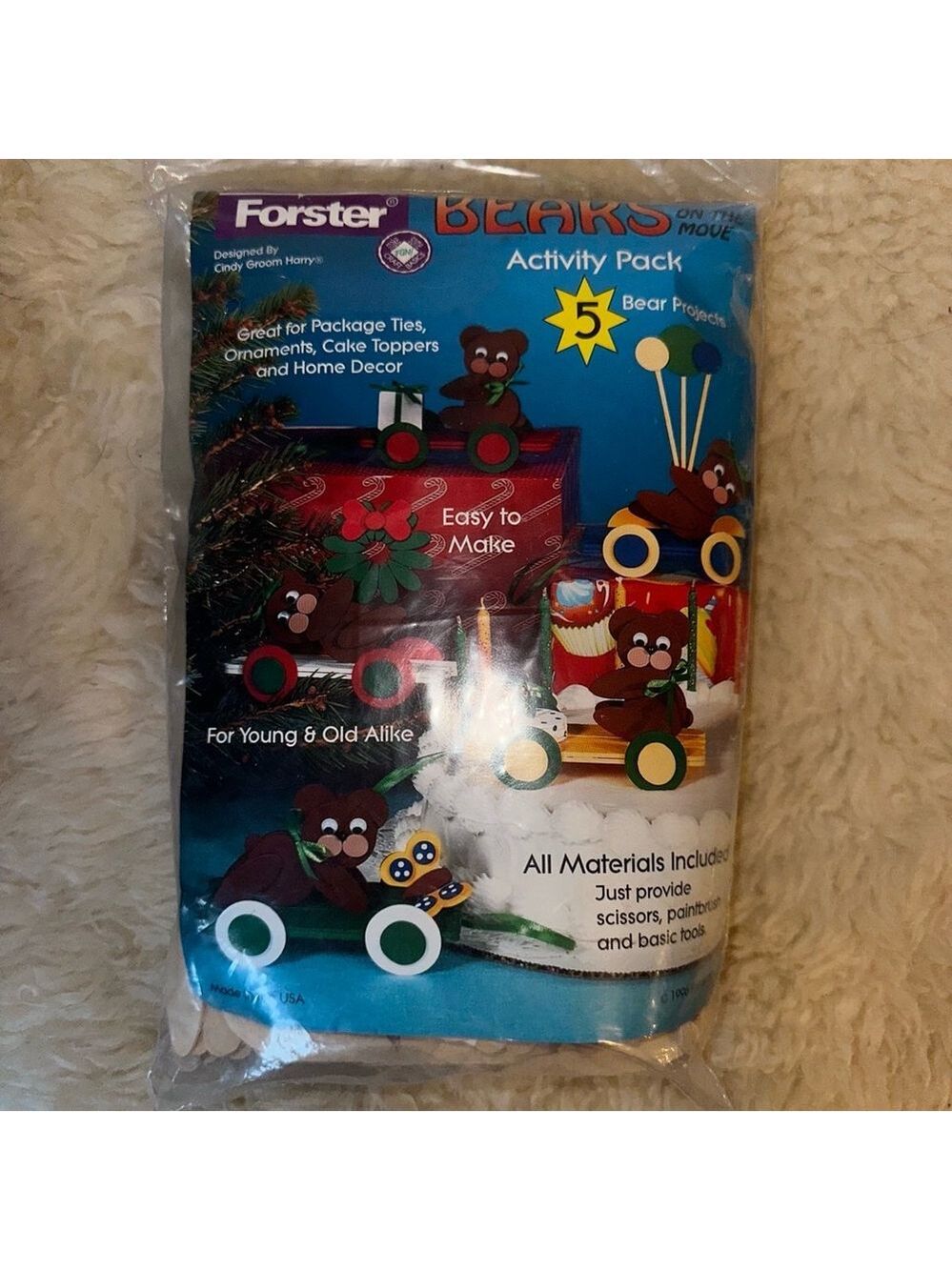 NOS Vintage 1996 Forster Bears On The Move Craft Kit Activity Pack